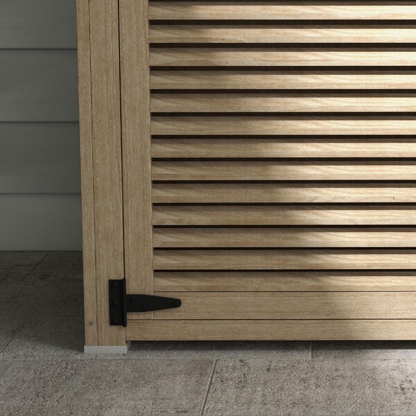 VivaGarden Armadio da Esterno / Balcone in Legno 2 Ante Dimensioni 127x65x168 cm colore Legno naturale