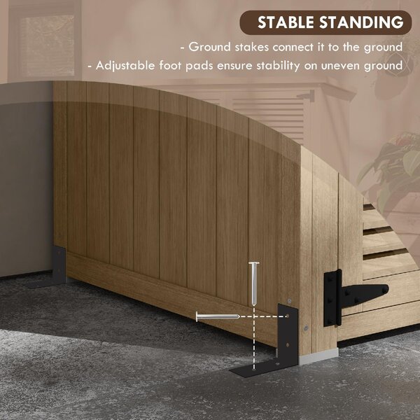 VivaGarden Armadio da Esterno / Balcone in Legno 2 Ante Dimensioni 127x65x168 cm colore Legno naturale