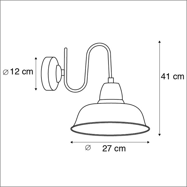Set di 2 lampade da parete ruggine con interno dorato - Factory
