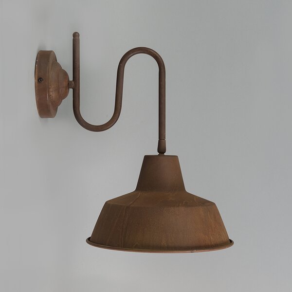 Lampada da parete industriale ruggine con interno dorato - Factory
