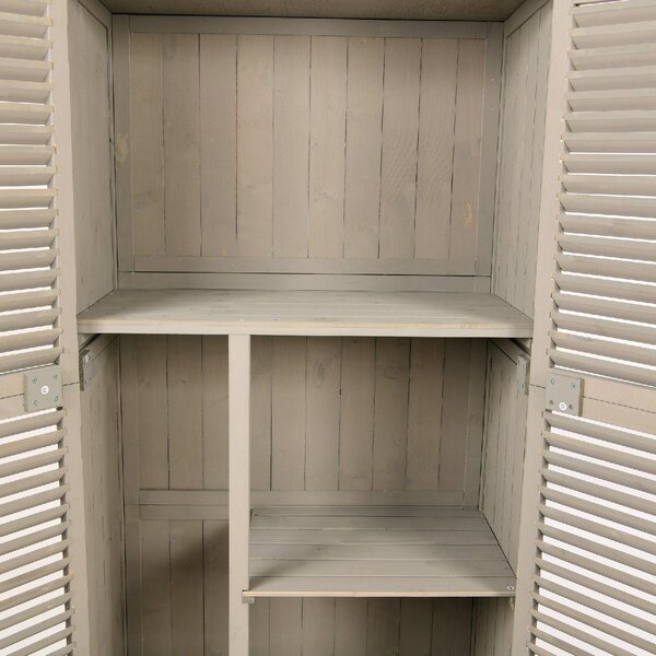 VivaGarden Armadio da Esterno / Balcone in Legno 2 Ante Dimensioni 87x46.5x160 cm colore Grigio
