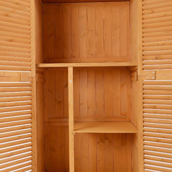 VivaGarden Armadio da Esterno / Balcone in Legno 2 Ante Dimensioni 87x46.5x160 cm colore Legno Naturale