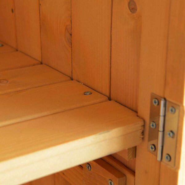 VivaGarden Armadio da Esterno / Balcone in Legno 2 Ante Dimensioni 87x46.5x160 cm colore Legno Naturale