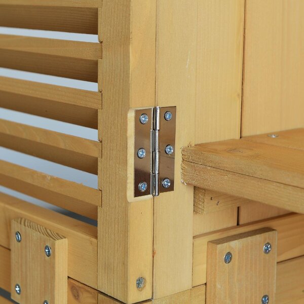 VivaGarden Armadio da Esterno / Balcone in Legno 2 Ante Dimensioni 87x46.5x160 cm colore Legno Naturale