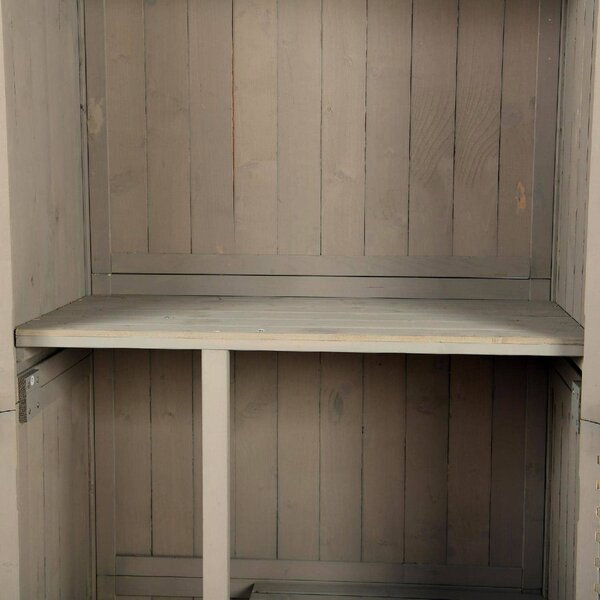 VivaGarden Armadio da Esterno / Balcone in Legno 2 Ante Dimensioni 87x46.5x160 cm colore Grigio