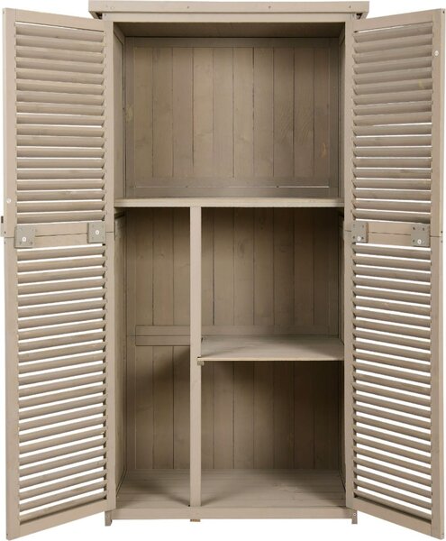VivaGarden Armadio da Esterno / Balcone in Legno 2 Ante Dimensioni 87x46.5x160 cm colore Grigio