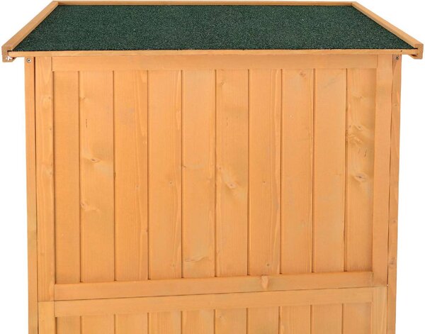 VivaGarden Armadio da Esterno / Balcone in Legno 2 Ante Dimensioni 87x46.5x160 cm colore Legno Naturale