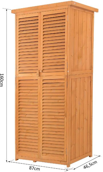 VivaGarden Armadio da Esterno / Balcone in Legno 2 Ante Dimensioni 87x46.5x160 cm colore Legno Naturale
