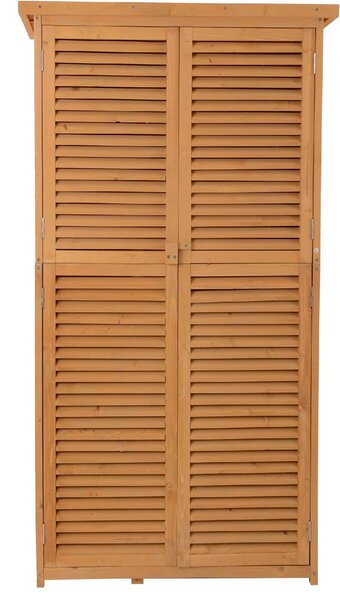 VivaGarden Armadio da Esterno / Balcone in Legno 2 Ante Dimensioni 87x46.5x160 cm colore Legno Naturale