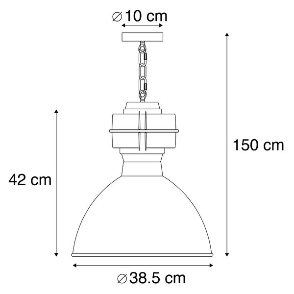 Lampada a sospensione industriale piccola nero opaco - SICKO