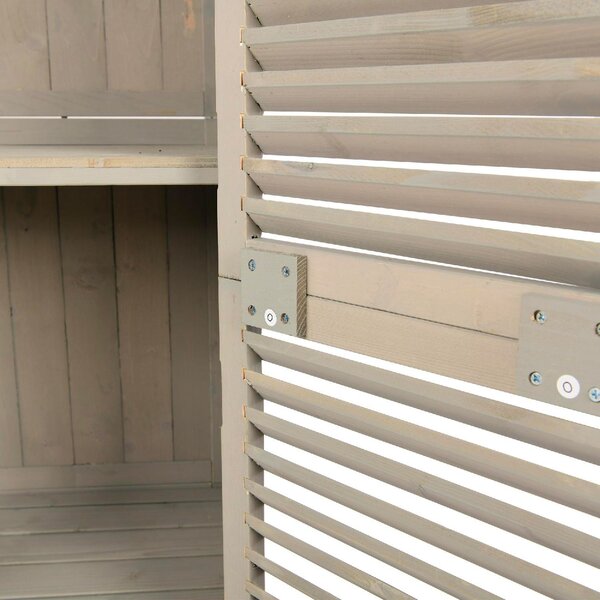 VivaGarden Armadio da Esterno / Balcone in Legno 2 Ante Dimensioni 87x46.5x160 cm colore Grigio