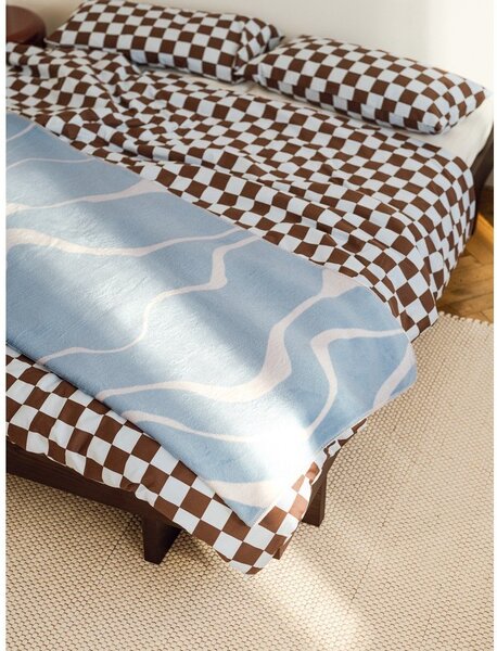 Coperta blu/color crema 150x200 cm Felu – noo.ma