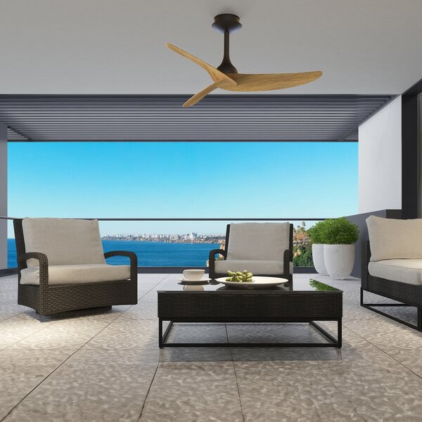 Ventilatore da soffitto Ipanema nero/legno DC silenzioso IP44 - Mantra Mantra Iluminación, Ipanema, Nero, Soggiorno, Metallo, Moderno