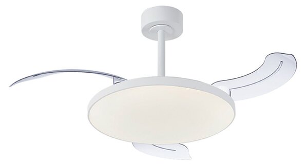 Ventilatore da soffitto LED Slim Mini bianco DC silenzioso CCT - Mantra Mantra Iluminación, Slim Mini, dimmerabile, Bianco, Soggiorno, Metallo, Moderno