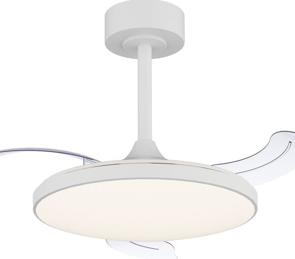 Ventilatore da soffitto LED Slim Mini bianco DC silenzioso CCT - Mantra Mantra Iluminación, Slim Mini, dimmerabile, Bianco, Soggiorno, Metallo, Moderno