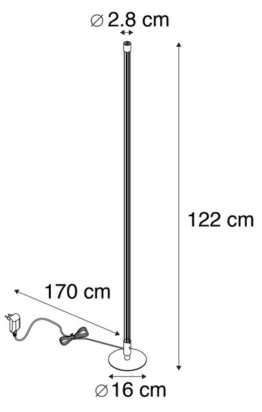 Set di 2 lampade da terra moderne a LED cromate - Line-up
