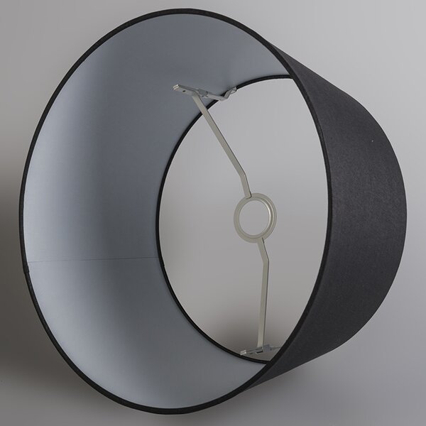 Lampada da terra oro/ottone con paralume nero 45 cm regolabile - Parte