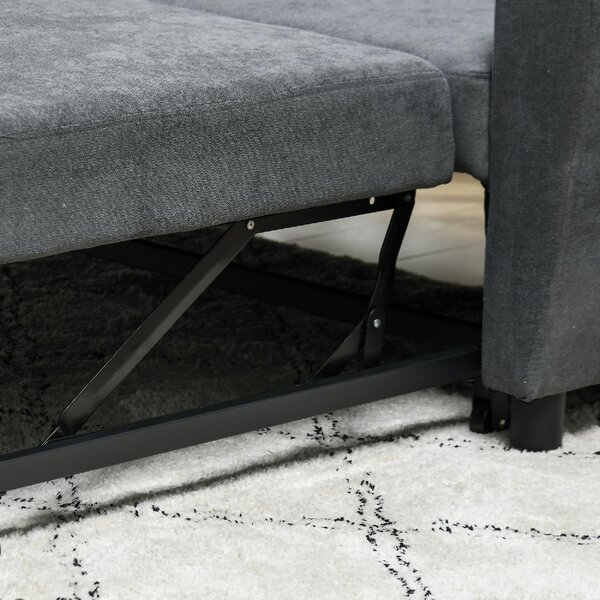 DecHome Divano Letto Clic-Clac 2 Posti Moderno in Velluto Dimensioni 148x87x88 cm colore Grigio
