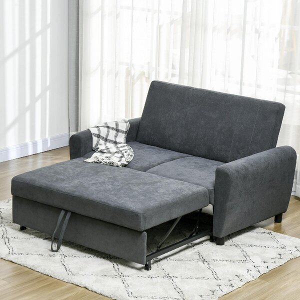 DecHome Divano Letto Clic-Clac 2 Posti Moderno in Velluto Dimensioni 148x87x88 cm colore Grigio