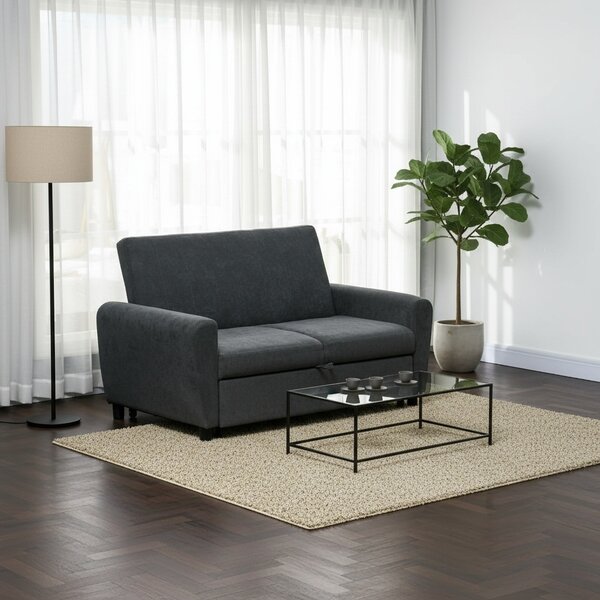 DecHome Divano Letto Clic-Clac 2 Posti Moderno in Velluto Dimensioni 148x87x88 cm colore Grigio
