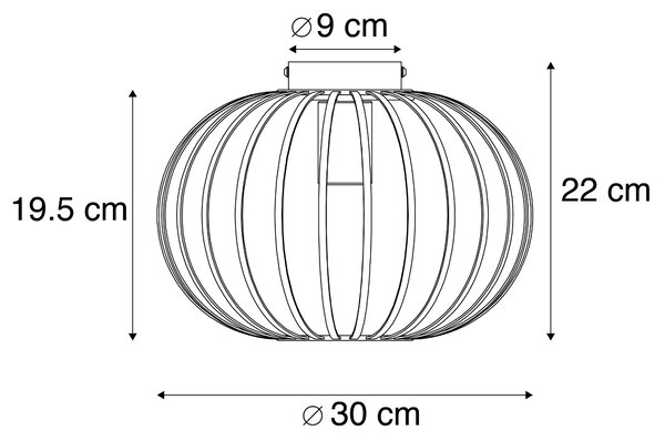Lampada da soffitto di design color ottone 30 cm - Johanna