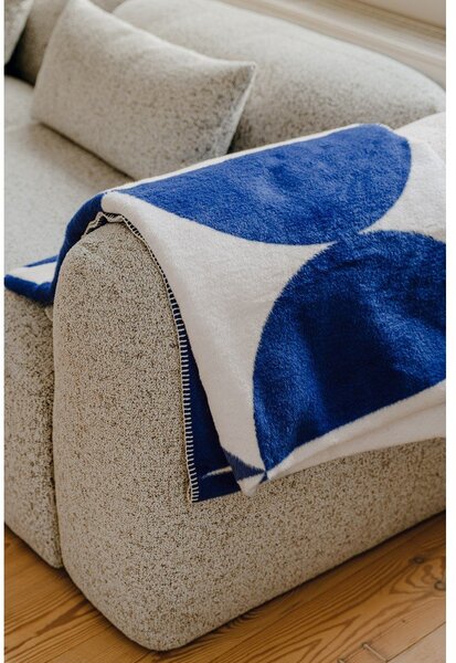 Coperta blu/color crema 150x200 cm Tul – noo.ma
