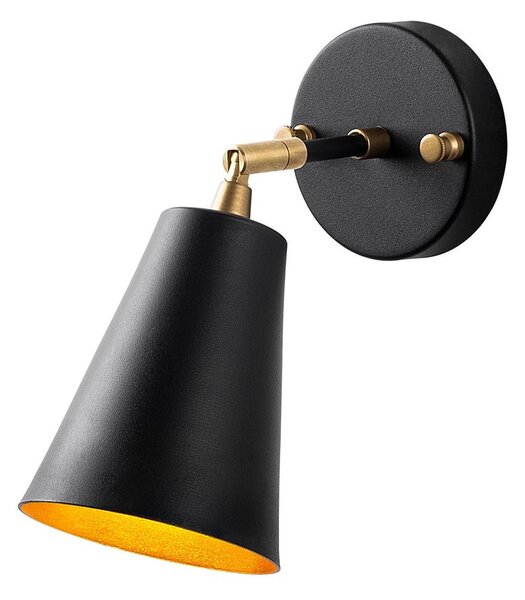 Lampada da parete nera/dorata ø 10 cm Evander – Opviq lights