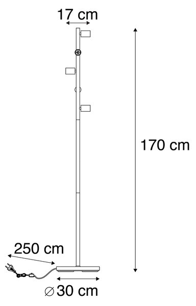 Lampada da terra scandinava nera 5 luci - Facil Tube