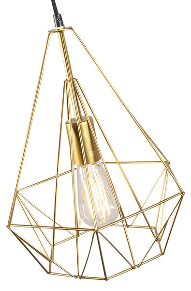 Lampada a sospensione industriale oro filo metallico - Carcass