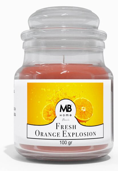 Candela Profumata 100 gr in Cera Vegetale Vasetto in Vetro Fresh Orange Explosion