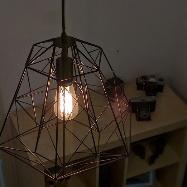 Lampada a sospensione industriale nera - Framework Basic