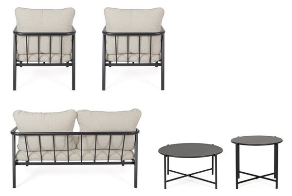 Set di mobili da giardino beige in acciaio per 4 persone Ostuni – Bizzotto