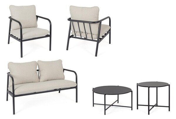 Set di mobili da giardino beige in acciaio per 4 persone Ostuni – Bizzotto