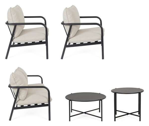 Set di mobili da giardino beige in acciaio per 4 persone Ostuni – Bizzotto