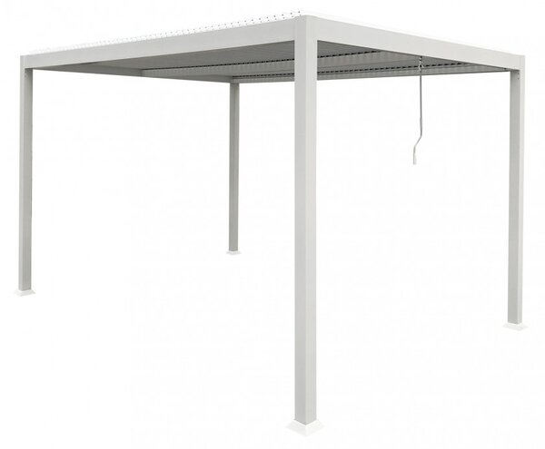 VivaGarden Pergola Bioclimatica da Esterno in Alluminio Copertura a Lamelle Orientabili Dimensioni 3x3x2,4 mt colore Bianco - Zen