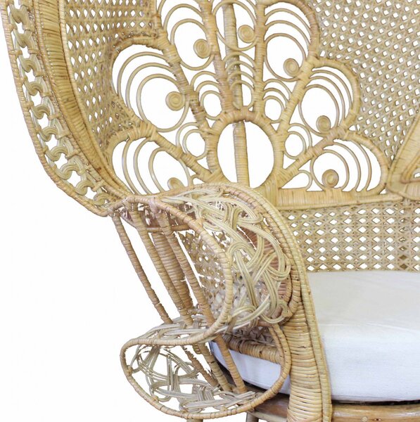 VivaGarden Poltrona da Esterno con Cuscini in fibra naturale Dimensioni 105x68x147 cm colore Beige - Sunset