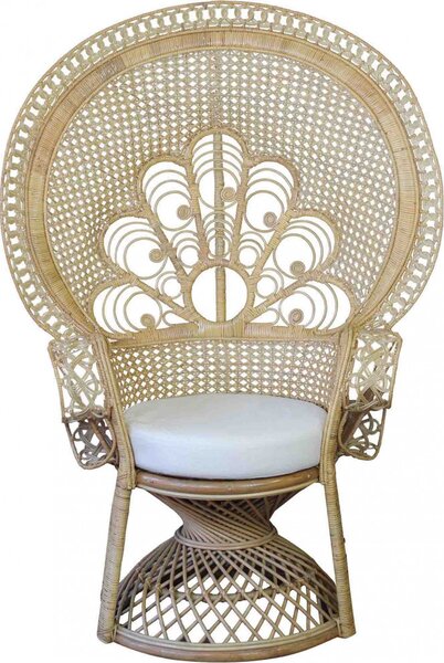 VivaGarden Poltrona da Esterno con Cuscini in fibra naturale Dimensioni 105x68x147 cm colore Beige - Sunset