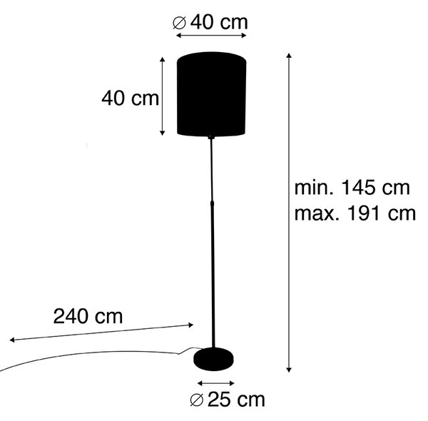 Lampada da terra con paralume nero design pavone rosso 40 cm - Parte