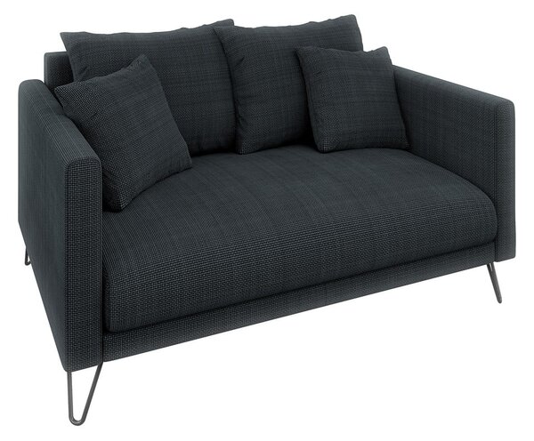 Divano grigio scuro con rivestimento in ciniglia 140 cm Freya – Ropez