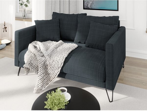 Divano grigio scuro con rivestimento in ciniglia 140 cm Freya – Ropez
