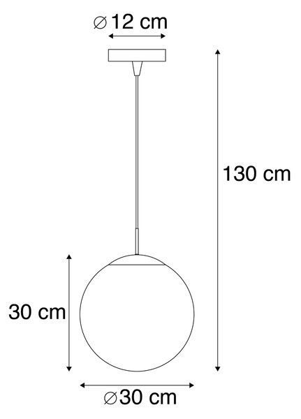 Lampada a sospensione Art Déco rame con vetro trasparente 30 cm - BALL 30