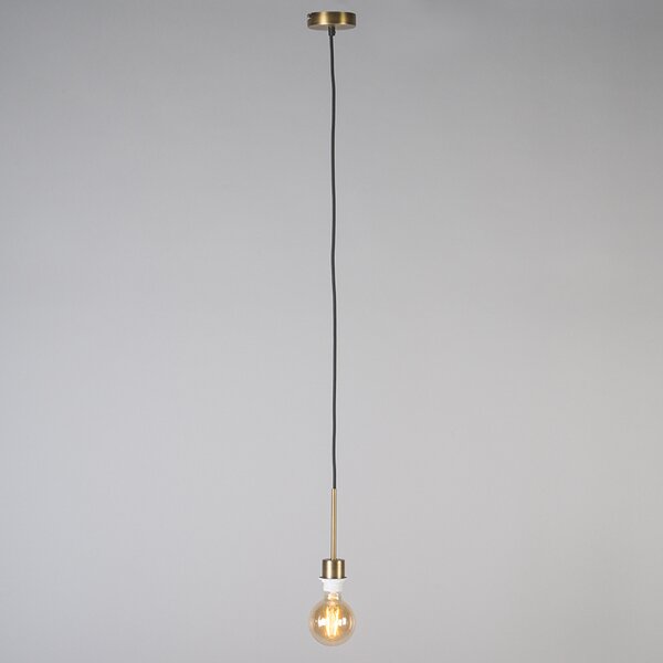 Lampada a sospensione moderna bronzo con paralume 45 cm nero - Combi 1