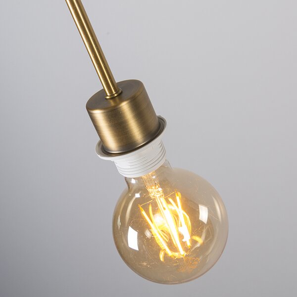 Lampada a sospensione moderna bronzo con paralume 45 cm nero - Combi 1