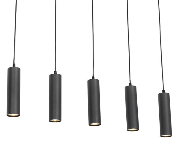 Lampada a sospensione moderna nera 5 luci - Jeana