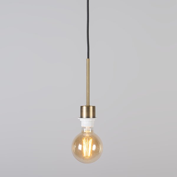 Lampada a sospensione moderna bronzo con paralume 45 cm nero - Combi 1