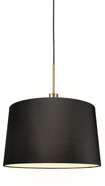 Lampada a sospensione moderna bronzo con paralume 45 cm nero - Combi 1