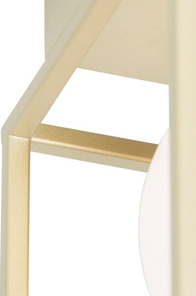 Plafoniera di design oro con vetro bianco - Aniek