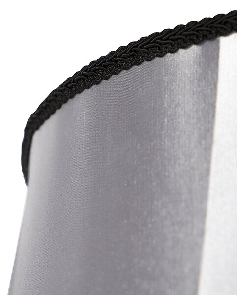 Paralume in seta nero con grigio 45 cm - Granny
