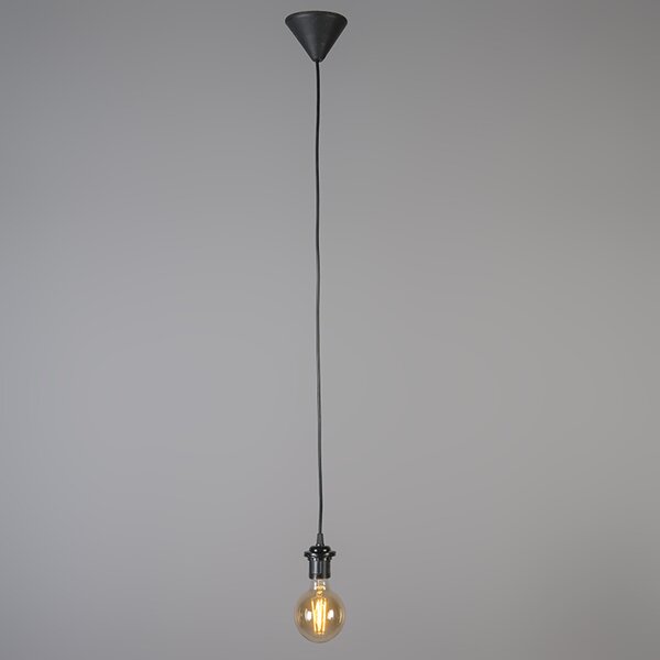 Lampada a sospensione moderna nera con paralume bianco 45 cm - Pendant