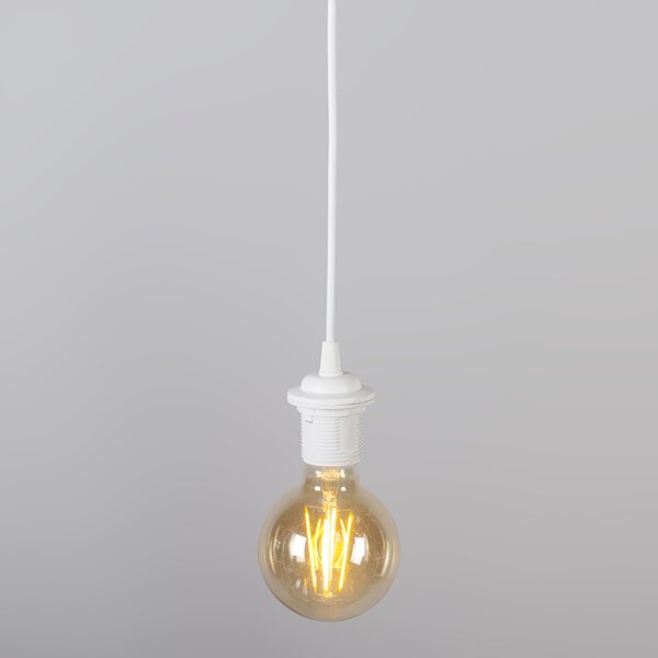 Lampada a sospensione moderna bianca con paralume nero 45 cm - Pendant